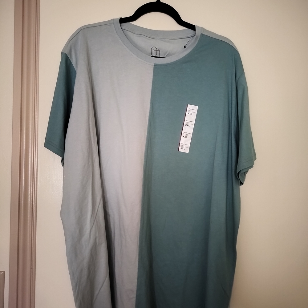 Two-Tone Teal and Gray Men's Shirt